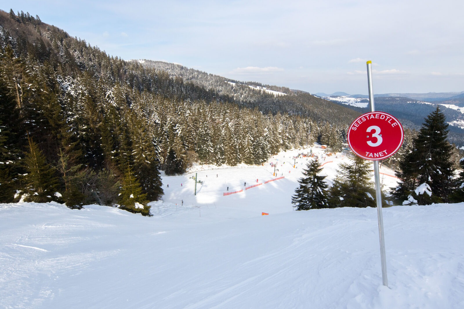 Pratique du ski alpin à munster